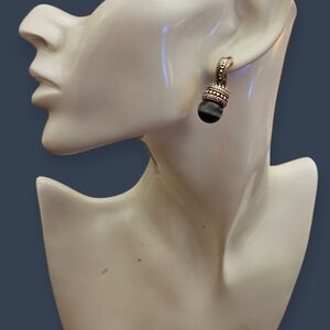 Vintage Blue Tiger Eye Baroque Post Earrings